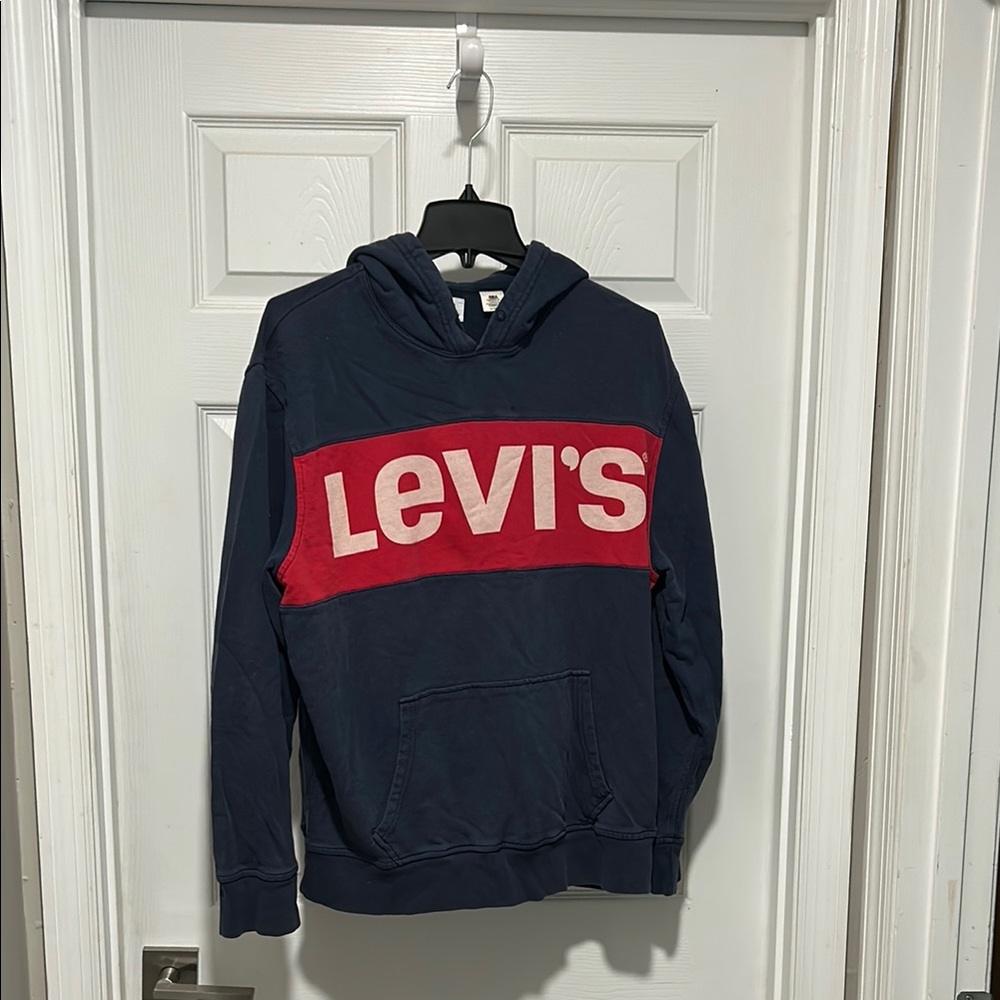 Levi's Blue and Red Sweatshirt Hoodie